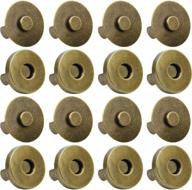 🔒 onwon 20 set magnetic snaps for purse magnetic bag fastener clasp kit - ideal replacement buttons for purse, bag, clothes, leather (antique brass 18mm) logo