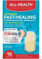 all health hydrocolloid gel bandages, assorted sizes, 10 ct - fast healing for first aid blisters or wound care, 2x faster логотип