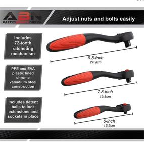 img 1 attached to 🔧 Набор рожковых головок ABN - 3-шт. Набор обратимых рожковых гаечных ключей с 72 зубьями для головок 1/4, 3/8 и 1/2дюйма