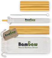 🌿 bambaw reusable bamboo drinking straws - set of 12, bpa free, eco-friendly alternative to plastic straws, strong & durable, multi-usage straws in 5.5 and 8.7 inch sizes logo