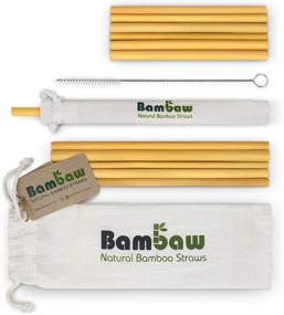 img 4 attached to 🌿 Bambaw Reusable Bamboo Drinking Straws - Set of 12, BPA Free, Eco-Friendly Alternative to Plastic Straws, Strong & Durable, Multi-Usage Straws in 5.5 and 8.7 Inch Sizes