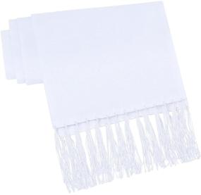 img 1 attached to 🧣 Churchill White Satin Formal Scarf for Enhanced SEO