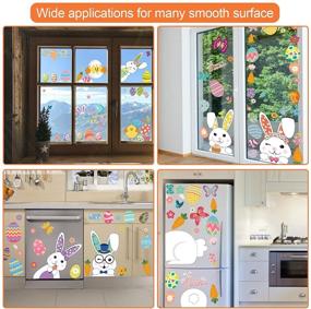 img 3 attached to 🐰 Easter Window Stickers - 121 PCS, 9 Sheets, Reusable Static Spring Window Clings Decoration for Easter Day