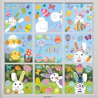 🐰 easter window stickers - 121 pcs, 9 sheets, reusable static spring window clings decoration for easter day logo