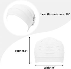 img 1 attached to 🎀 Soft and Stretchy Slouchy Beanies Set - Ideal Headwear for Women's Sleeping, Head Wrapping, and Casual Wear