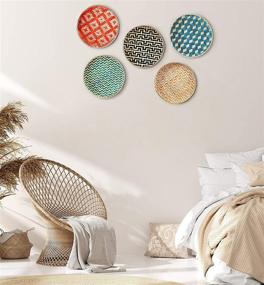 img 1 attached to 🎍 Bamboo Boho Round Wall Basket Decor - Artera, 13.8" (Style 2) - Enhanced for SEO