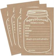 🎉 rustic retirement party advice well wishes card - set of 25 for men and women | celebratory supplies and decorations | happy retiree celebration gift | bucket list wish jar | funny and personalized | officially set centerpiece logo