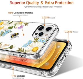 img 1 attached to GiiKa iPhone 12 Pro Max Case - Clear Floral Hard Case with Screen Protector - Stylish Protection for Women - White Flowers