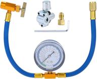 🔌 r134a ac recharge hose kit with gauge, bpv31 bullet valve, and r134a can tap – ideal for air conditioning systems, 1/4’’ sae hose for r12 r22 port logo