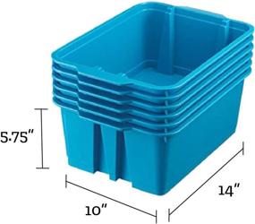 img 2 attached to 📚 Sturdy Stackable Plastic Book and Organizer Bins for Classroom or Home Use – Set of 12 Colored Baskets by Really Good Stuff (666022BLN)