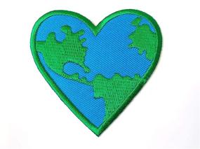 img 2 attached to Tyga_Thai Planet Embroidered Applique Iron TheEarthPlanet Heart