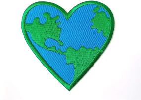 img 1 attached to Tyga_Thai Planet Embroidered Applique Iron TheEarthPlanet Heart