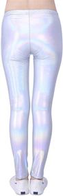 img 1 attached to Stylish HDE Girls Shiny Wet Look Leggings: Eye-Catching Metallic Footless Tights for Kids (4T-12)