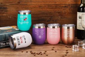 img 1 attached to 🍷 Punch-Free Wine Funny 12 oz Tumbler - Unique Novelty Gift Idea for Him, Her, Coworker - Perfect Birthday Present - Rose Gold