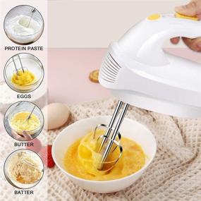 img 2 attached to Kowth Hand Mixer: 5-Speed Electric Handheld Whisk with 🍰 6 Attachments - Perfect for Baking, Cake Cream, and More!