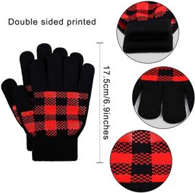 img 3 attached to 🧤 Warm and Flexible URATOT Stretchy Buffalo Winter Gloves for Boys' Cold Weather