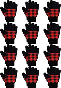 img 4 attached to 🧤 Warm and Flexible URATOT Stretchy Buffalo Winter Gloves for Boys' Cold Weather