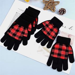 img 2 attached to 🧤 Warm and Flexible URATOT Stretchy Buffalo Winter Gloves for Boys' Cold Weather