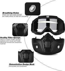 img 1 attached to BOLLFO Airsoft Mask: Full Face Protection for CS Airsoft, Halloween Cosplay, and Outdoor Activities - Adjustable, Windproof, Anti-Fog