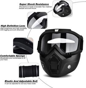 img 2 attached to BOLLFO Airsoft Mask: Full Face Protection for CS Airsoft, Halloween Cosplay, and Outdoor Activities - Adjustable, Windproof, Anti-Fog