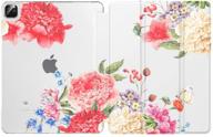 🌸 moko case for ipad pro 12.9 4th gen 2020 &amp; 2018 - supports apple pencil 2 charging | stand &amp; soft tpu translucent frosted back cover | slim smart shell with auto wake/sleep - flowers blossom logo