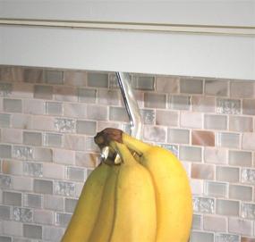 img 3 attached to 🍌 Space-Saving Banana Hook Hanger: Minimize Bruises and Maximize Freshness with Under Cabinet Hook - Self-Adhesive + Pre-Drilled Screw Holes, Foldable Design (Plastic w/ Chrome Finish)