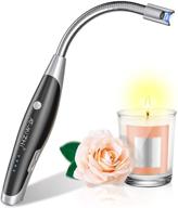 🕯️ at-mizhi candle lighter: long neck usb plasma arc lighter with led flashlight & battery display - rechargeable lighter for candles, camping, bbq logo