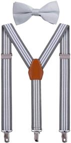 img 3 attached to 👔 Adjustable Y-Back Kids' Suspenders with Bow Tie Set for Enhanced Body Strength