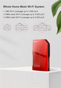 img 1 attached to 🔴 Mercku M6 Wi-Fi 6 Mesh Router: Whole Home Coverage up to 3,000 sq.ft, Dual-Band Gigabit Wireless Internet, App Control, 802.11ax, 1 Pack, Maroon Red