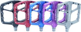 img 2 attached to Alaudark Rock Mountain Bike Pedals - DH Downhill Enduro All Mountain Cycling Pedals, Lightweight Non-Slip Flat Platform Large Pedals, Sealed 3 Bearing Design