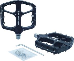 img 4 attached to Alaudark Rock Mountain Bike Pedals - DH Downhill Enduro All Mountain Cycling Pedals, Lightweight Non-Slip Flat Platform Large Pedals, Sealed 3 Bearing Design