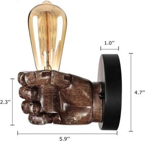 img 3 attached to KWOKING Промышленная настенная люстра в виде руки: UL-сертифицированное старинное настенное освещение для спальни, кухни, ресторана (справа) - уникальное декоративное украшение на стену.