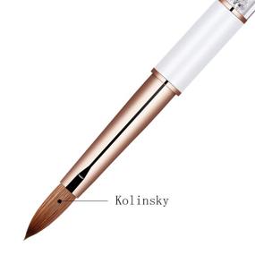 img 1 attached to 💯 100% Kolinsky 3D Acrylic Nail Brushes - Oval Nail Art Painting Brush for Acrylic Powder Nail Carving & Extension of Nails - Sizes #2 to #14 (Shine Chance)