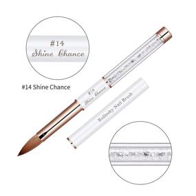 img 3 attached to 💯 100% Kolinsky 3D Acrylic Nail Brushes - Oval Nail Art Painting Brush for Acrylic Powder Nail Carving & Extension of Nails - Sizes #2 to #14 (Shine Chance)
