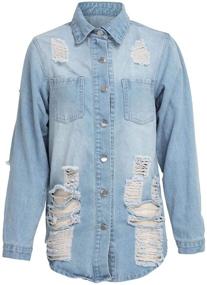 img 2 attached to SOMTHRON Womens Distressed Outfits Outerwear Women's Clothing for Coats, Jackets & Vests