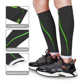 img 3 attached to 🧦 Calf Compression Sleeve 20-30mmHg for Men and Women - Footless Compression Socks for Shin Splints, Varicose Veins, Calf Pain Relief - Suitable for Fitness, Running, and Football - 2 Pairs (L/XL Size)