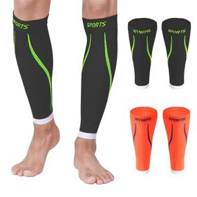 img 4 attached to 🧦 Calf Compression Sleeve 20-30mmHg for Men and Women - Footless Compression Socks for Shin Splints, Varicose Veins, Calf Pain Relief - Suitable for Fitness, Running, and Football - 2 Pairs (L/XL Size)