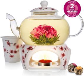 img 1 attached to 🌸 Teabloom Cherry Blossom Teapot: Exquisite Flowering Tea Experience