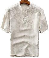 👔 utcoco men's clothing: button v neck embroidery x large shirts logo