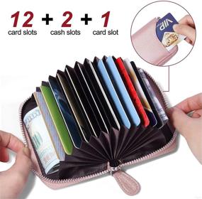 img 3 attached to 👛 Genuine Leather RFID Blocking Card Holder Wallet by GADIEMKENSD: Secure and Stylish with Zipper Enclosure