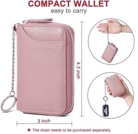 img 1 attached to 👛 Genuine Leather RFID Blocking Card Holder Wallet by GADIEMKENSD: Secure and Stylish with Zipper Enclosure