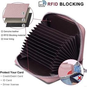 img 2 attached to 👛 Genuine Leather RFID Blocking Card Holder Wallet by GADIEMKENSD: Secure and Stylish with Zipper Enclosure