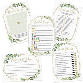 img 4 attached to 🎉 Bridal Shower Game Set: 5 Games, 250 sheets, Gold Greenery Theme