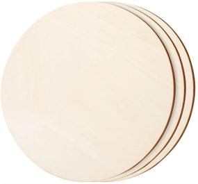 img 4 attached to 🔘 16 Inch 6mm Thick Round Wood Circle Set of 3 - Unfinished Wood Slices for Pyrography, Painting, Door Hanger - By Caydo