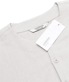 img 2 attached to 👕 Stylish COOFANDY Cotton Henley: The Ultimate Men's Casual Sleeve Clothing