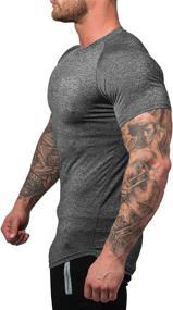 img 2 attached to 👕 URRU Men's Quick-Dry Workout T-Shirts | Compression Baselayer Tees | Gym Training Tops (S-XXL)