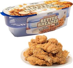 img 3 attached to 🍗 Cook's Choice Original Better Breader Batter Bowl: Mess-Free Breading Station Tray -Clear/Blue for Home or On-the-Go