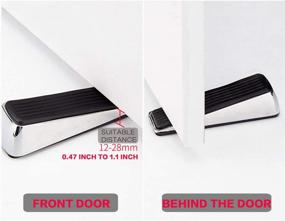 img 3 attached to Premium Zinc and Rubber Door Stop Wedge - Heavy Duty Doorstop for All Floors, Suitable for Any Door