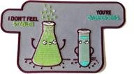 &#34;overreacting&#34; funny chemistry beaker chemicals - quirky iron on patch applique logo