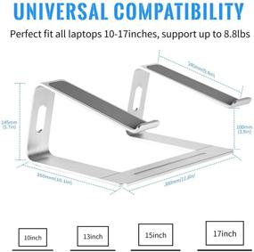 img 3 attached to 📱 Несъемный алюминиевый держатель для ноутбука StationaryLab: эргономичный стенд для повышения высоты рабочего стола для MacBook, Dell XPS и ноутбуков от 10 до 17 дюймов